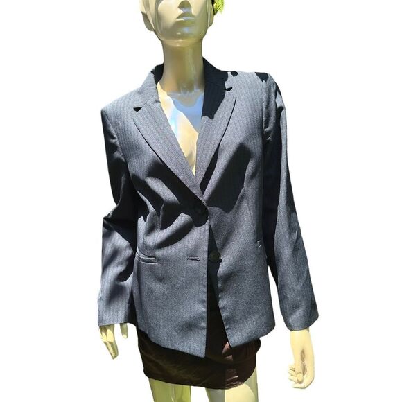 Vintage Le Suit Kasper Group Blue Striped Blazer - Picture 7 of 9